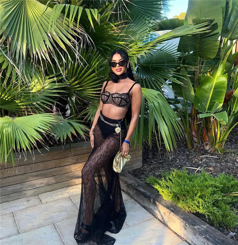 See Through Two Piece Set