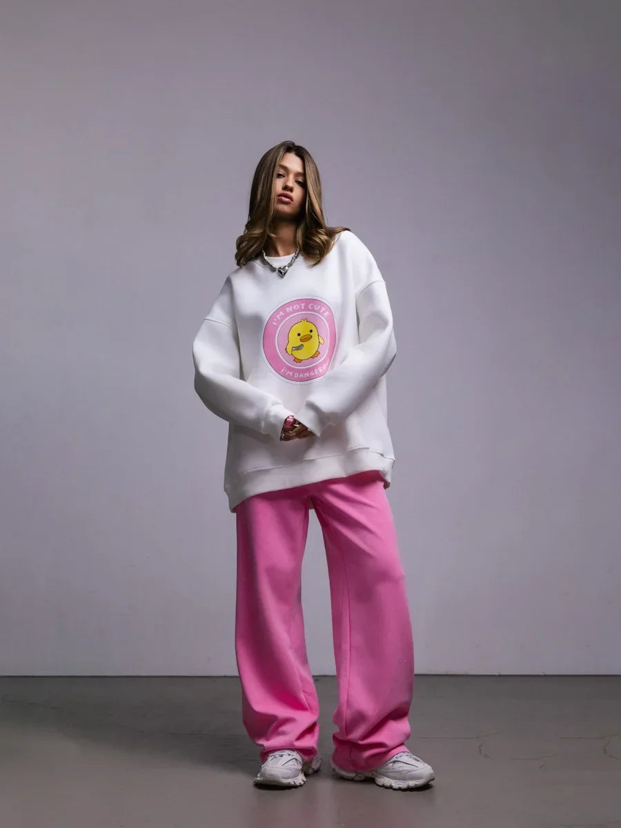 Dangerous Ducky - Oversized Loose Neck Sweatshirt