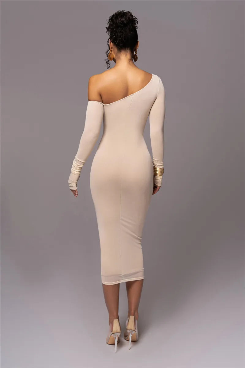 Two Layer Mesh Backless Bodycon Dress