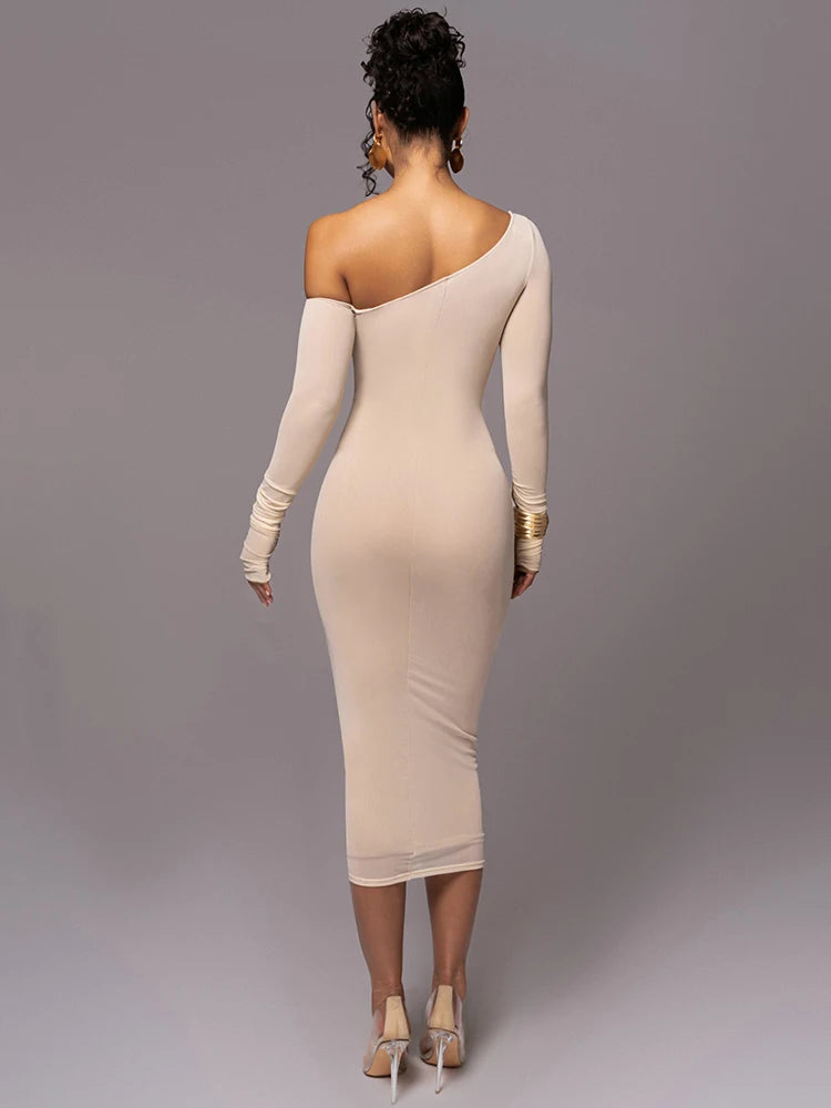 Two Layer Mesh Backless Bodycon Dress