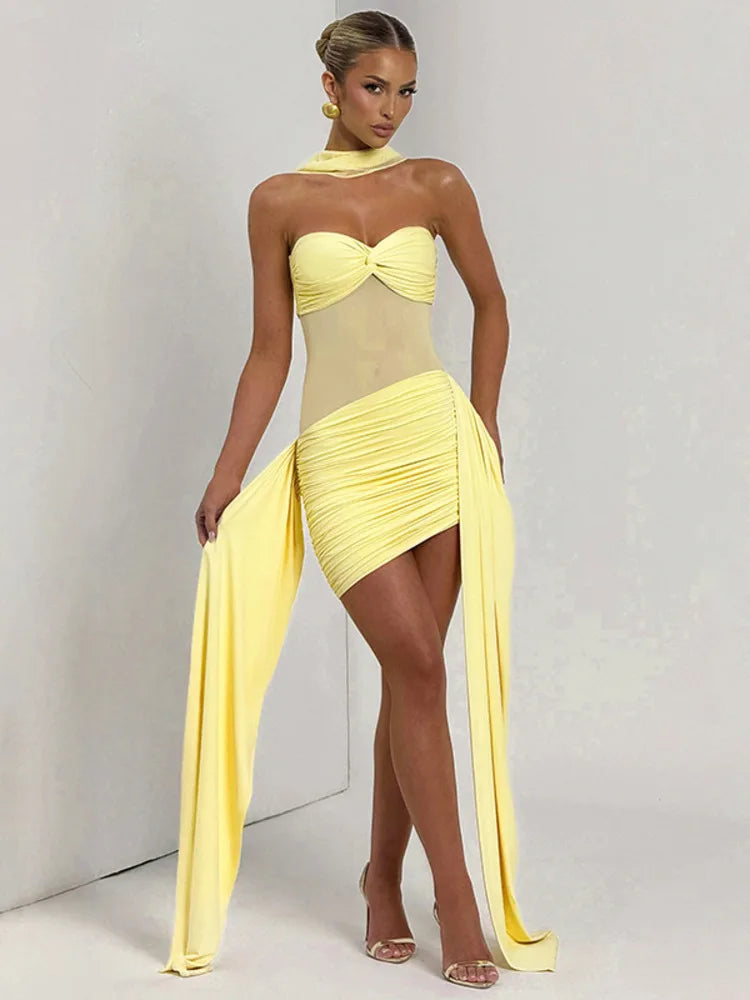 Off-shoulder Strapless Mini Dress