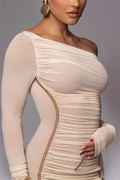 Two Layer Mesh Backless Bodycon Dress