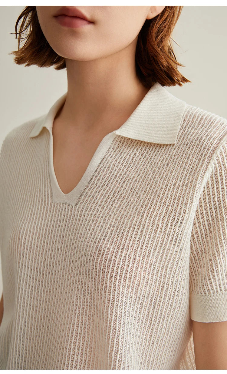 Knitted Linen Silk Polo