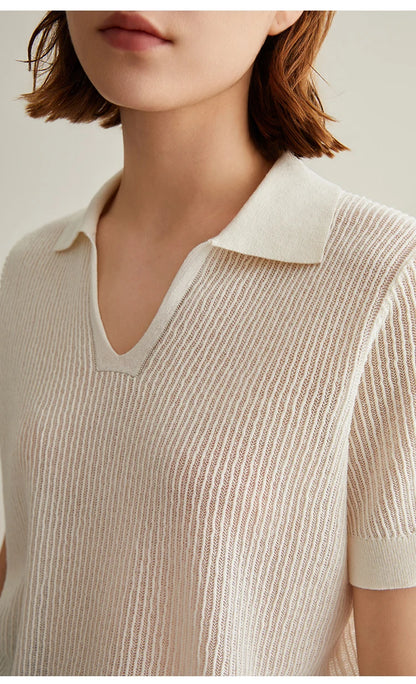 Knitted Linen Silk Polo