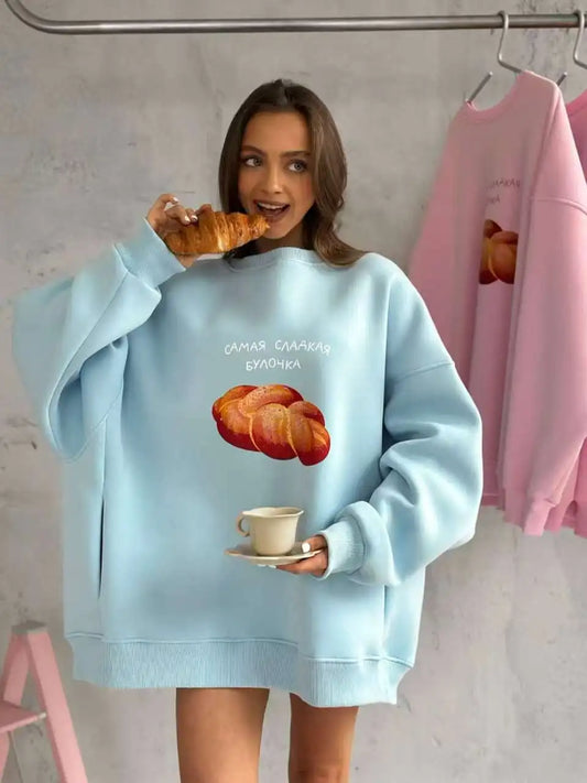 Russian Loaf - Oversized Loose Neck Sweatshirt