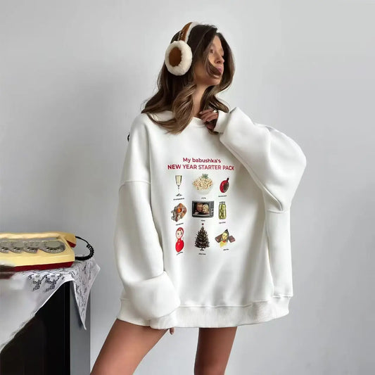 My Babushka - Oversized Loose Neck Sweatshirt