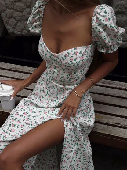 Off Shoulder Floral Long Evening Dress