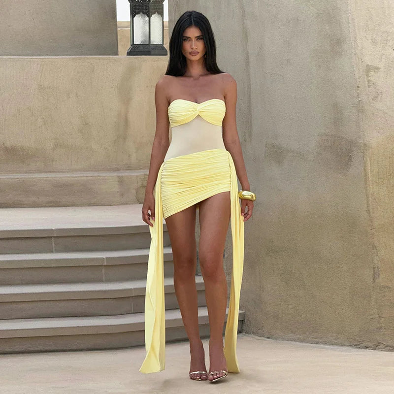 Off-shoulder Strapless Mini Dress