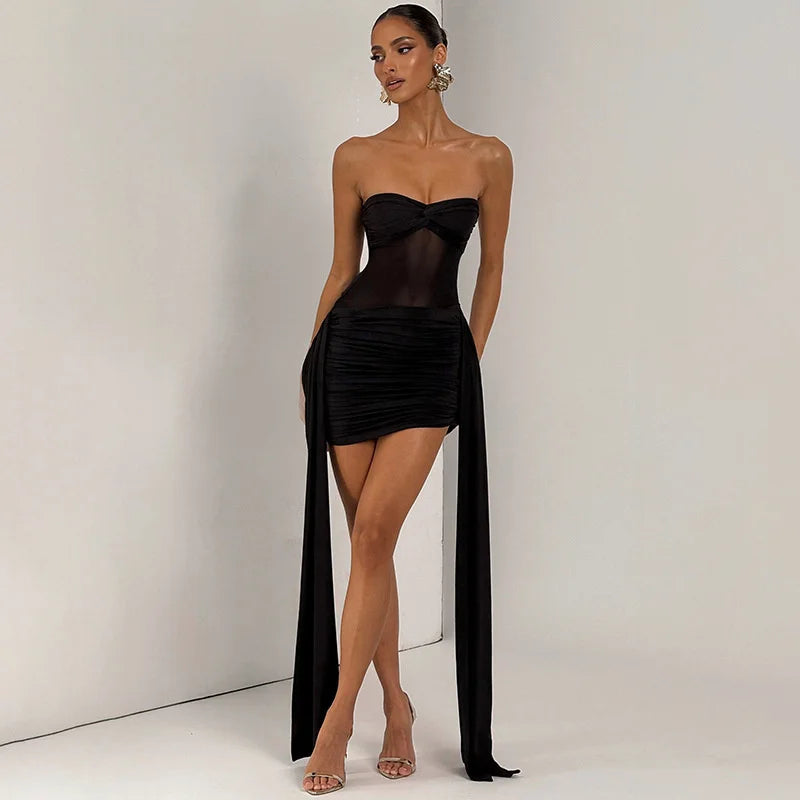 Off-shoulder Strapless Mini Dress