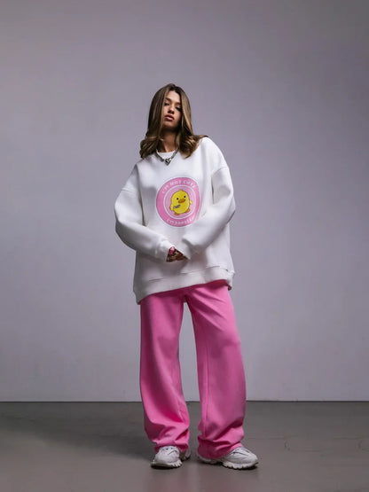Dangerous Ducky - Oversized Loose Neck Sweatshirt