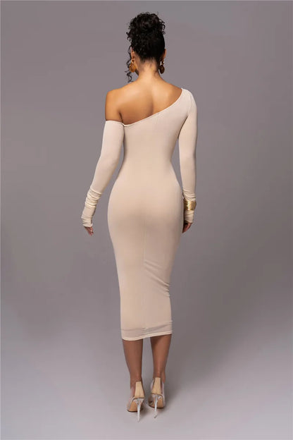 Two Layer Mesh Backless Bodycon Dress