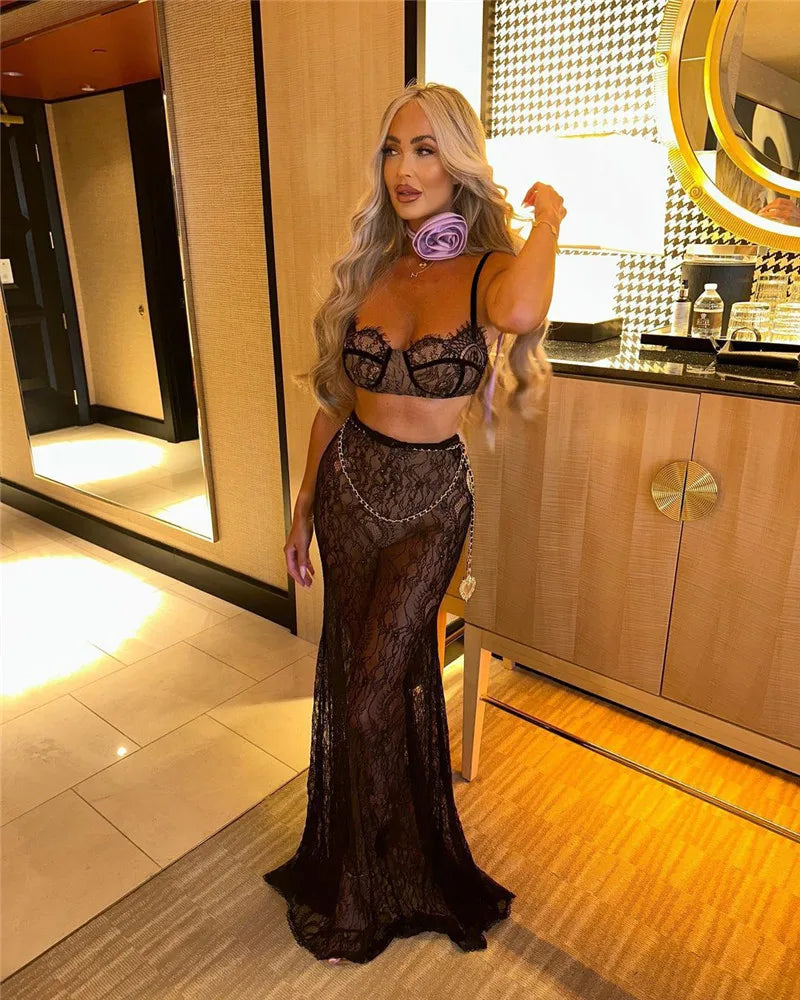 See Through Two Piece Set