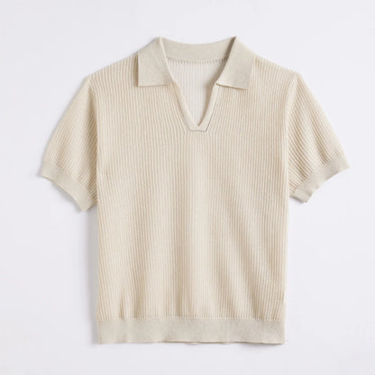 Knitted Linen Silk Polo