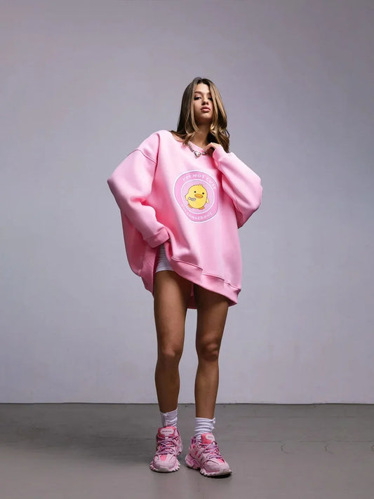 Dangerous Ducky - Oversized Loose Neck Sweatshirt