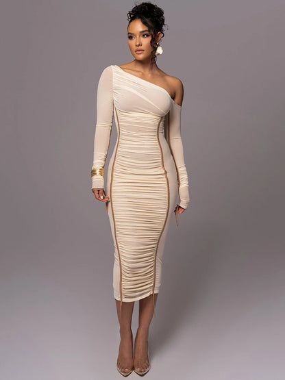 Two Layer Mesh Backless Bodycon Dress