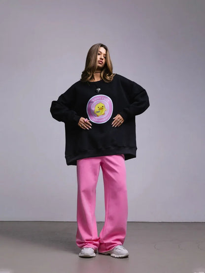 Dangerous Ducky - Oversized Loose Neck Sweatshirt