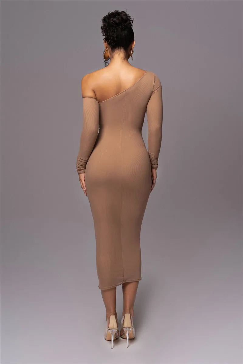 Two Layer Mesh Backless Bodycon Dress