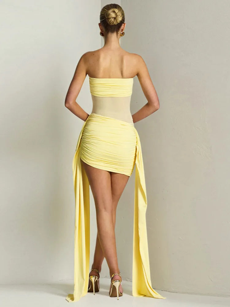 Off-shoulder Strapless Mini Dress