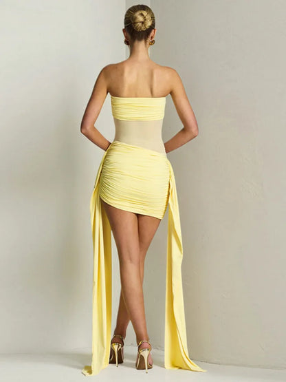 Off-shoulder Strapless Mini Dress
