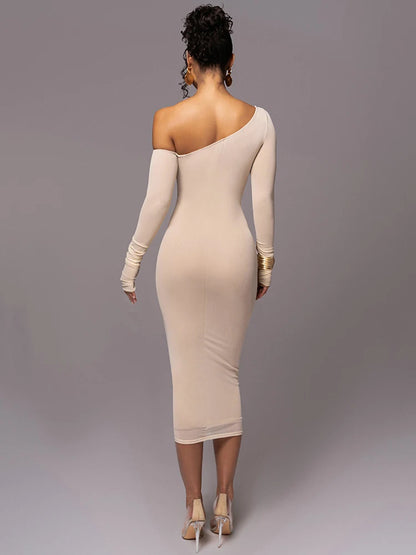 Two Layer Mesh Backless Bodycon Dress