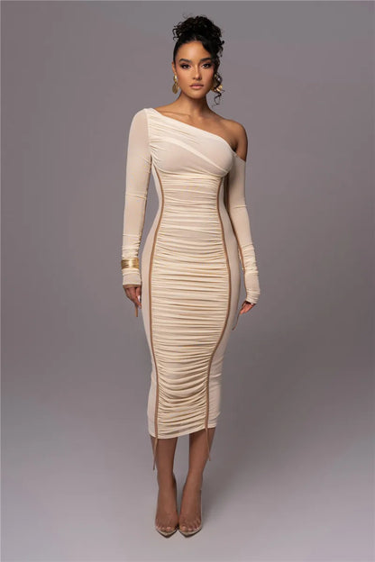 Two Layer Mesh Backless Bodycon Dress