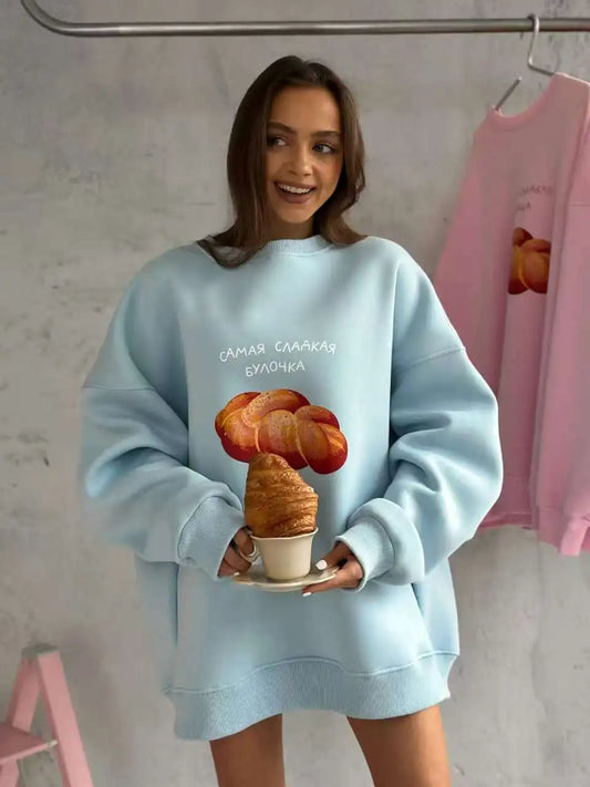 Russian Loaf - Oversized Loose Neck Sweatshirt
