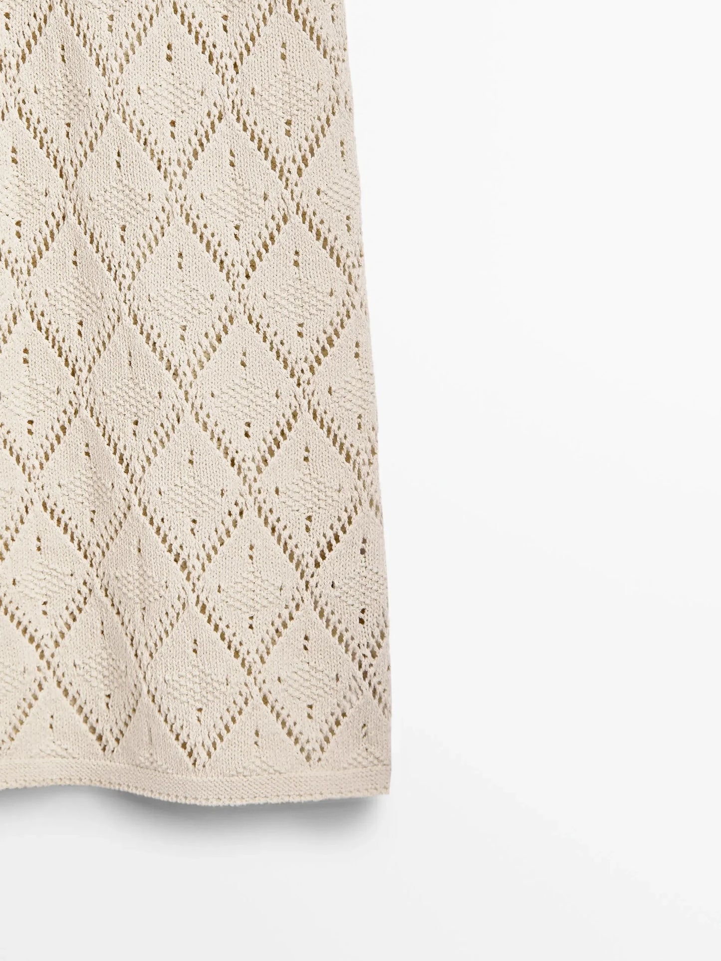 Flowy long crocheted hollow-out skirt