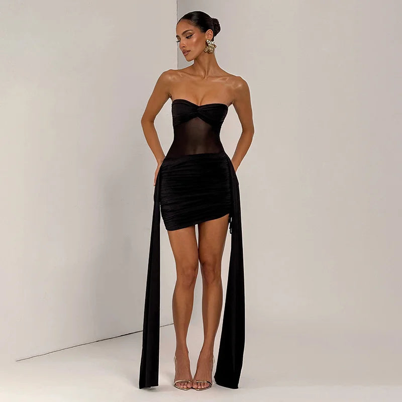 Off-shoulder Strapless Mini Dress
