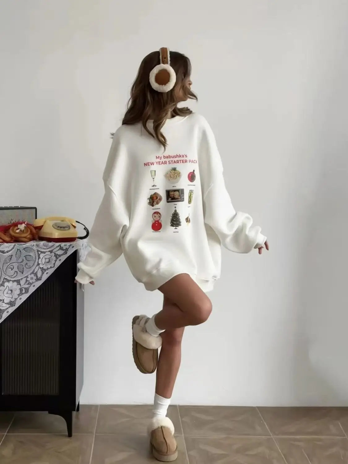 My Babushka - Oversized Loose Neck Sweatshirt