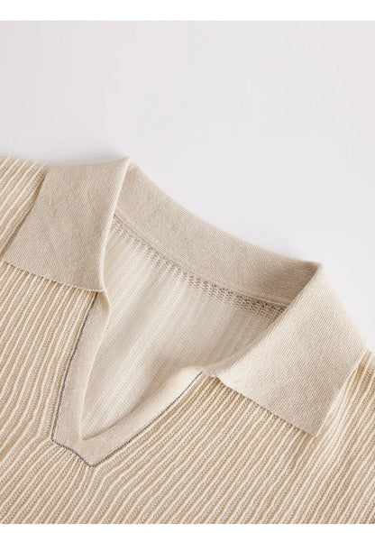 Knitted Linen Silk Polo