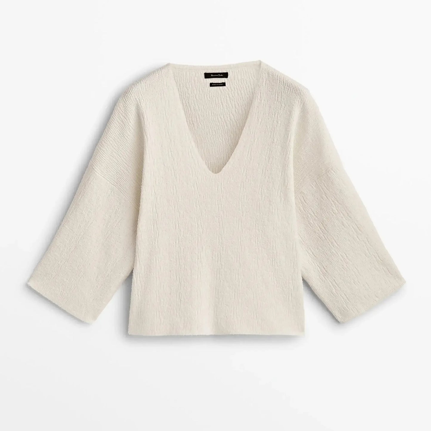 V-neck casual long-sleeved sweater