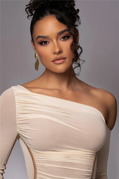 Two Layer Mesh Backless Bodycon Dress