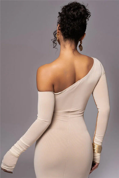 Two Layer Mesh Backless Bodycon Dress
