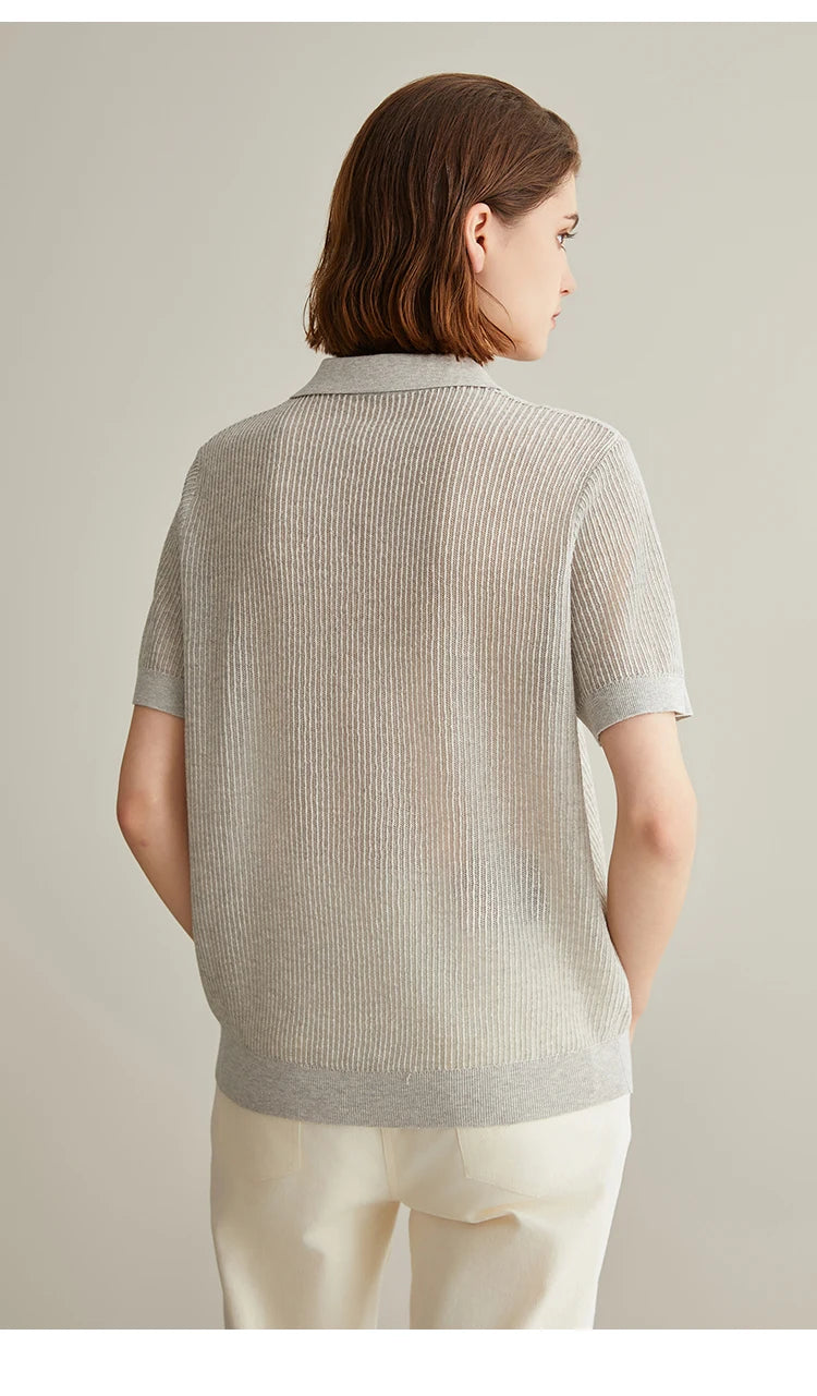 Knitted Linen Silk Polo