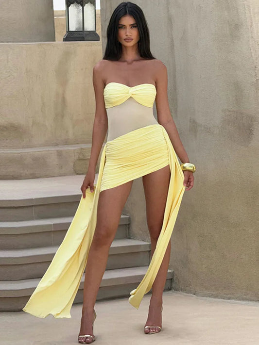 Off-shoulder Strapless Mini Dress