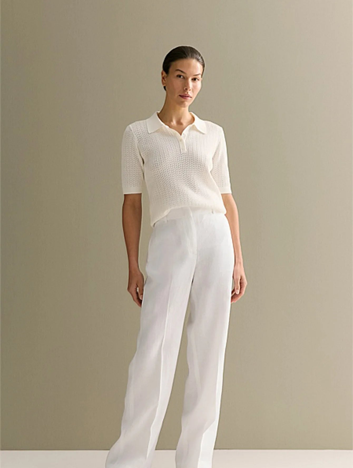 Short Sleeve Knitted Lapel T-shirt