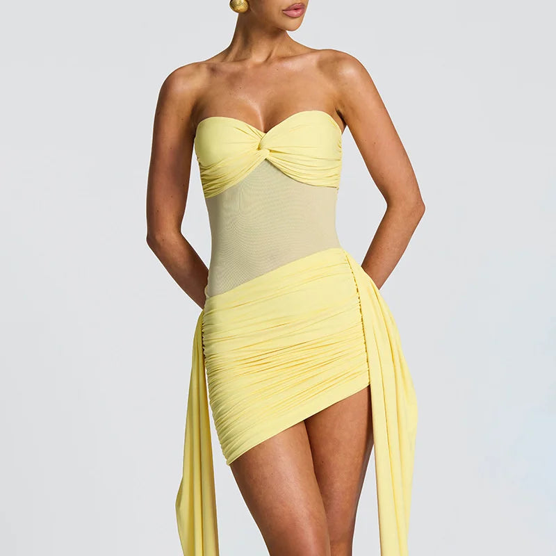 Off-shoulder Strapless Mini Dress