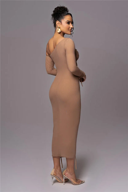 Two Layer Mesh Backless Bodycon Dress