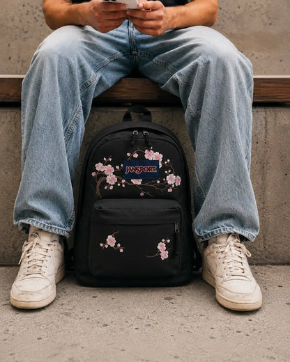 JS Sakura Embroidery Backpack — 70% OFF