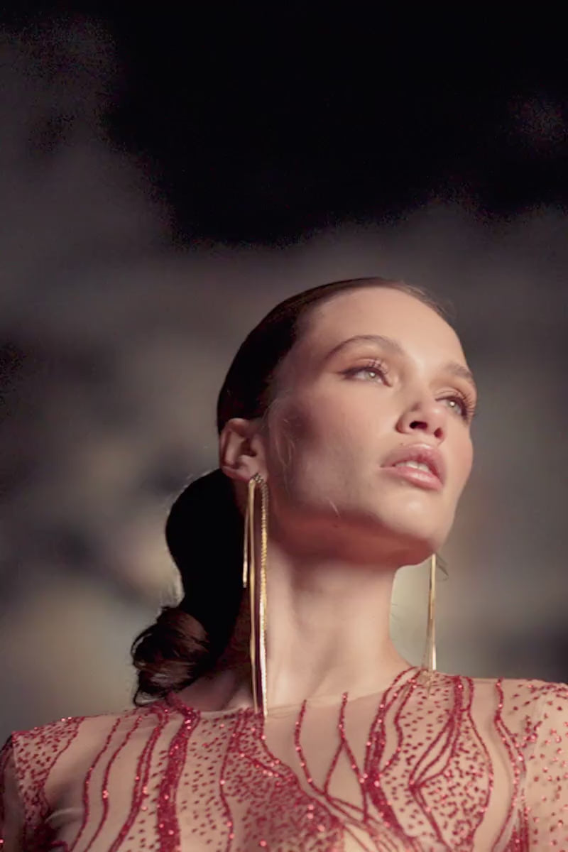 Red Evening Mini Dress with Bow