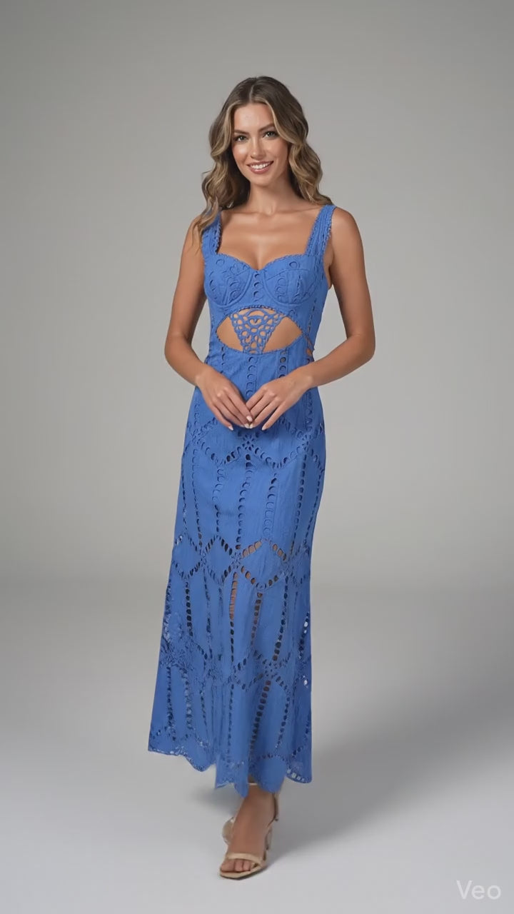 Azure Cutout Long Dress