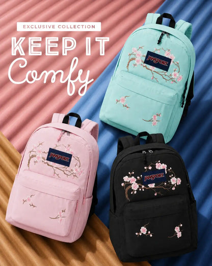 JS Sakura Embroidery Backpack — 70% OFF